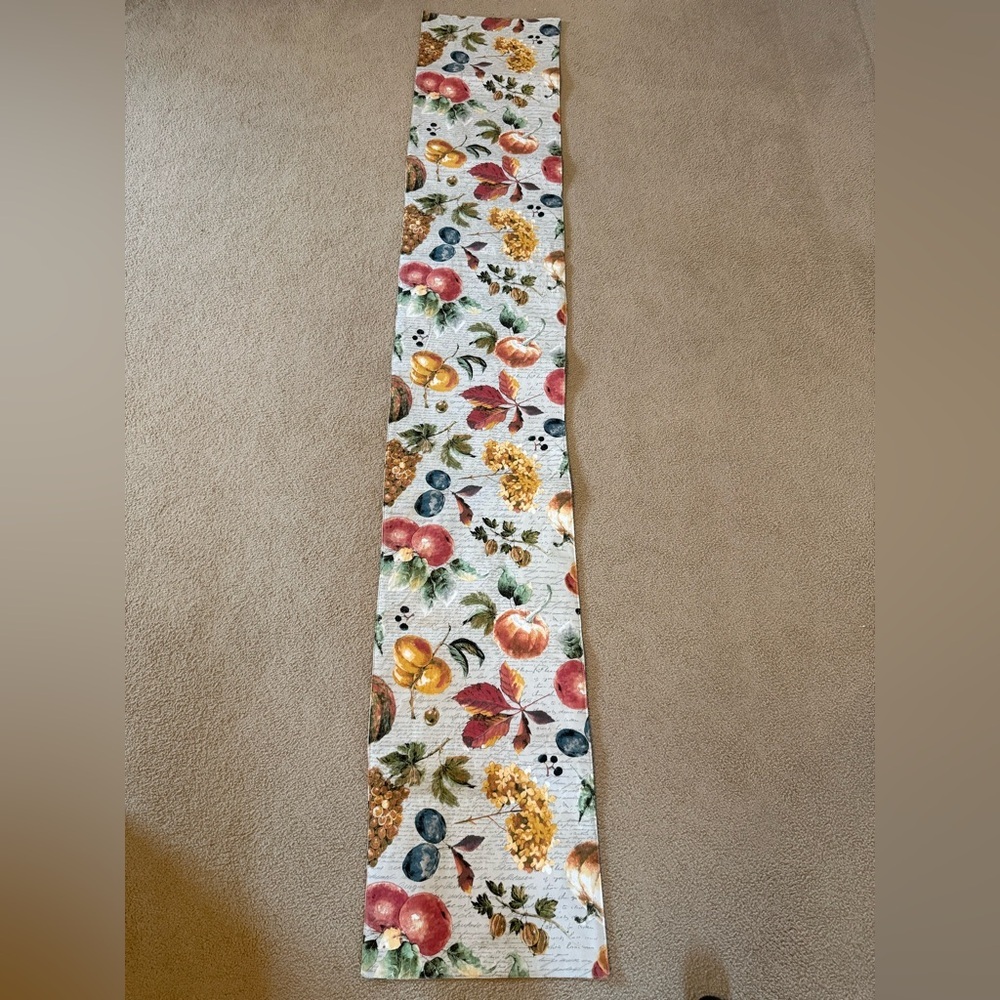 Envogue | Fall Fruit and Flower Patterned Table Runner | 88”x15” 100% Cotton